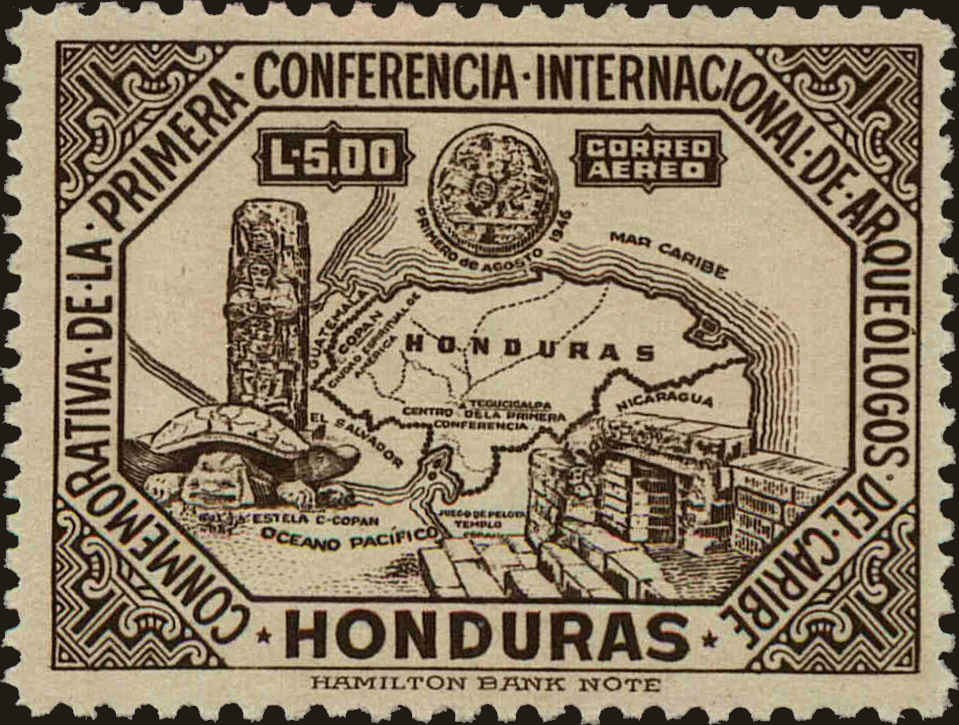 Front view of Honduras C169 collectors stamp