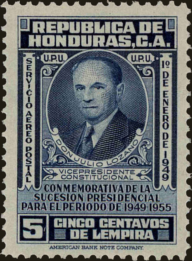 Front view of Honduras C172 collectors stamp