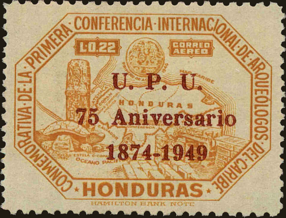 Front view of Honduras C182 collectors stamp