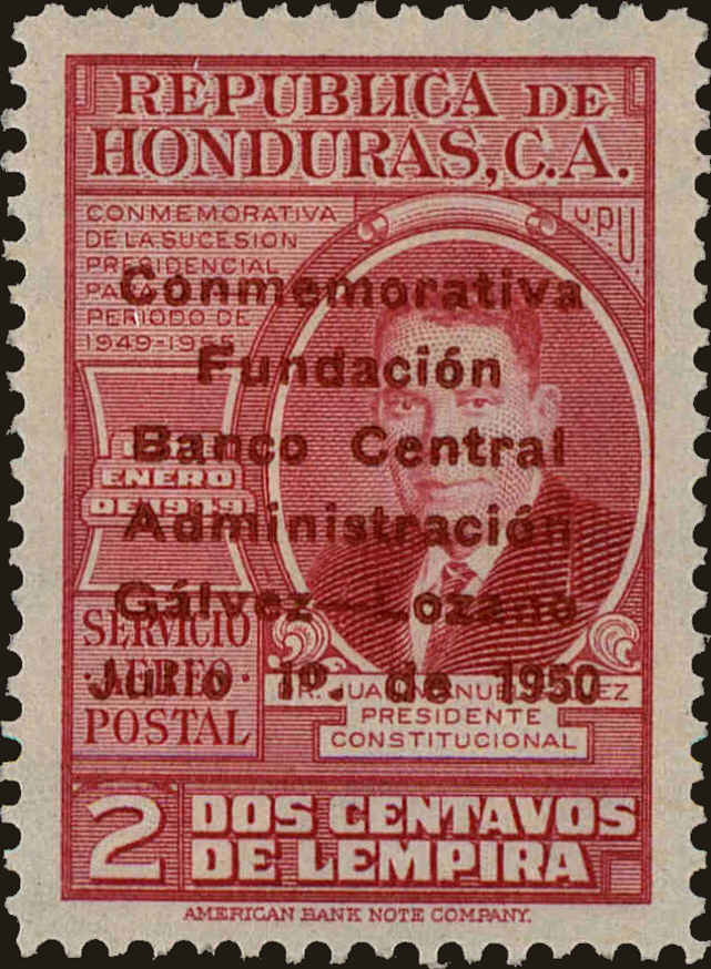 Front view of Honduras C189 collectors stamp