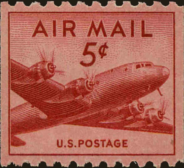 Front view of United States C37 collectors stamp