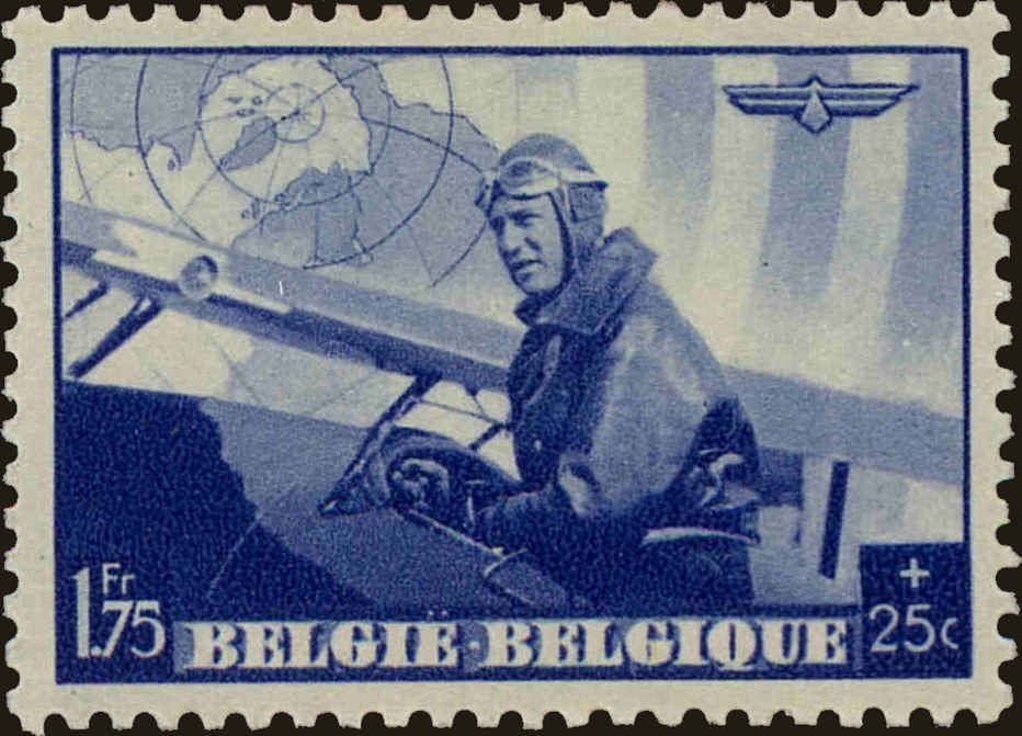 Front view of Belgium B212 collectors stamp