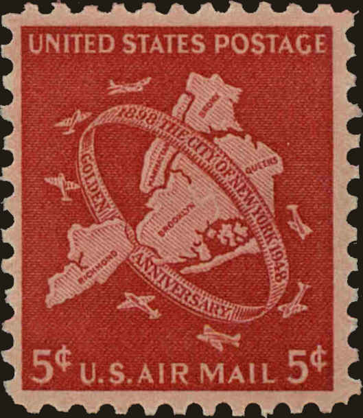 Front view of United States C38 collectors stamp