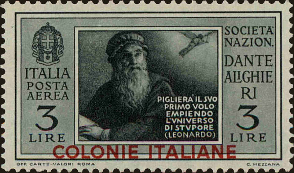 Front view of Italian Colonies General Issue C3 collectors stamp