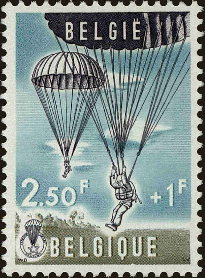 Front view of Belgium B666 collectors stamp