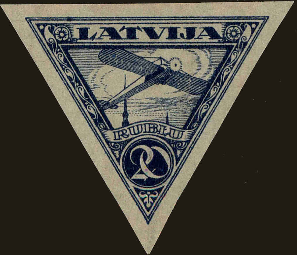 Front view of Latvia C2a collectors stamp