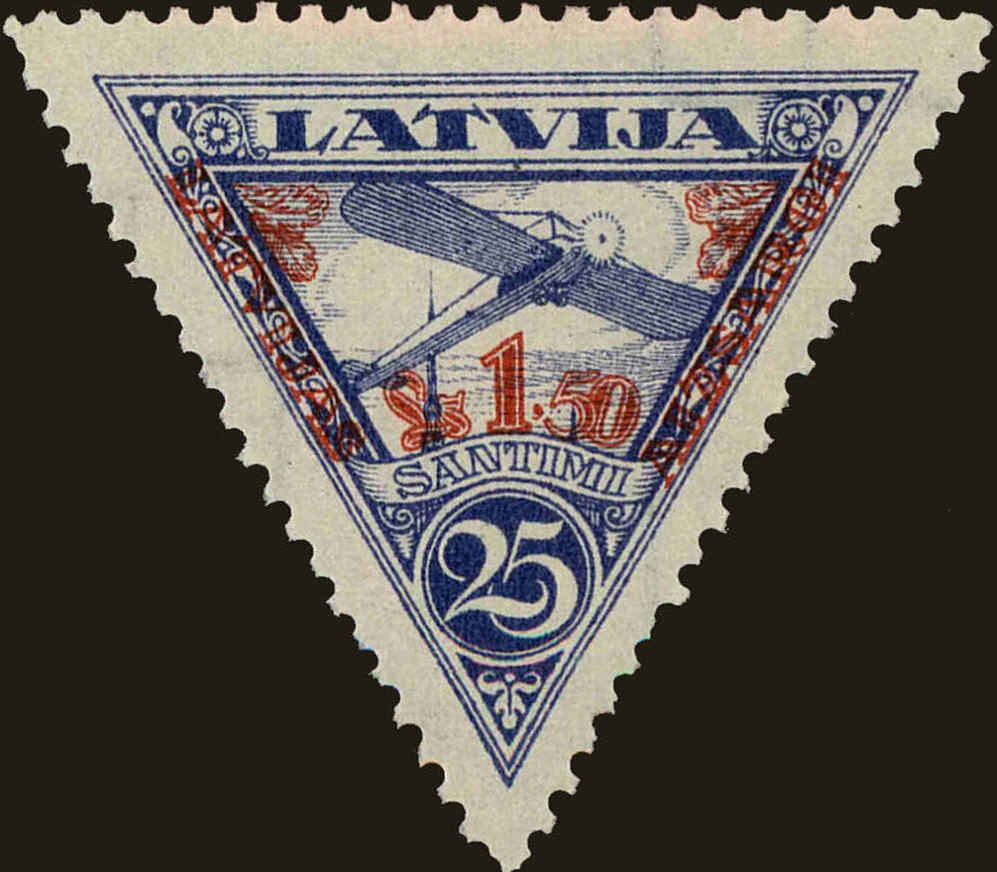 Front view of Latvia CB5 collectors stamp