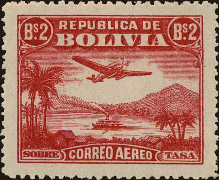 Front view of Bolivia C33 collectors stamp