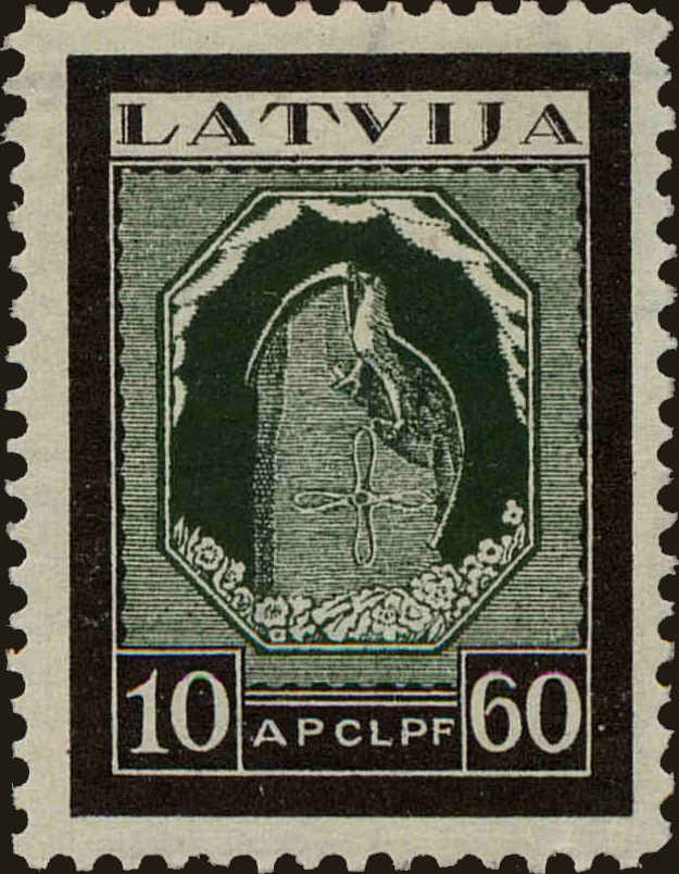 Front view of Latvia CB16 collectors stamp