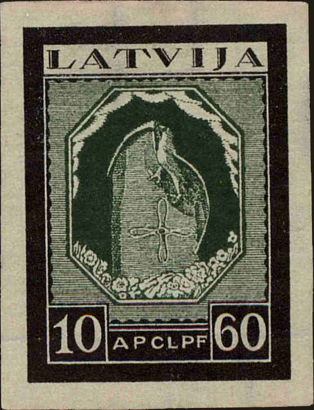 Front view of Latvia CB16a collectors stamp