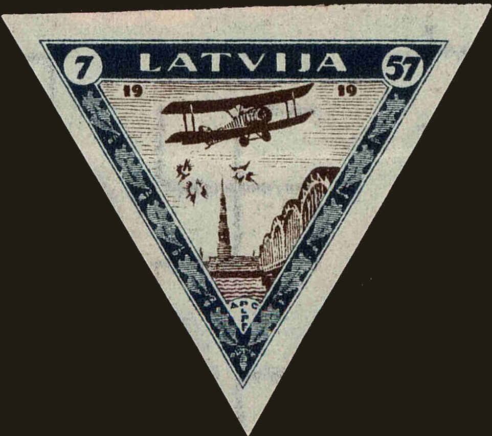 Front view of Latvia CB19a collectors stamp