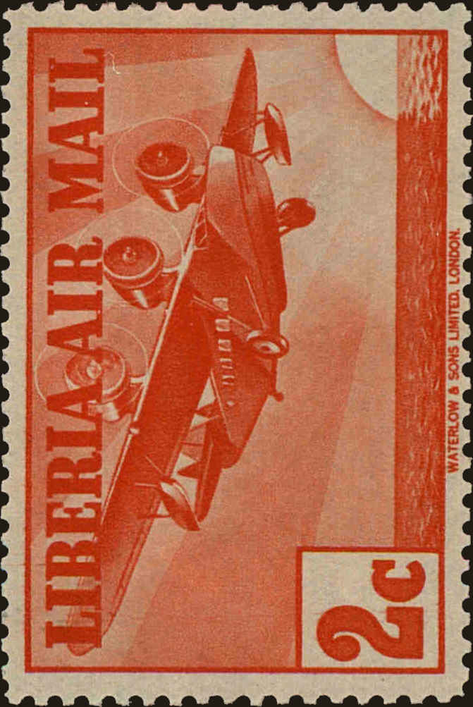 Front view of Liberia C5 collectors stamp