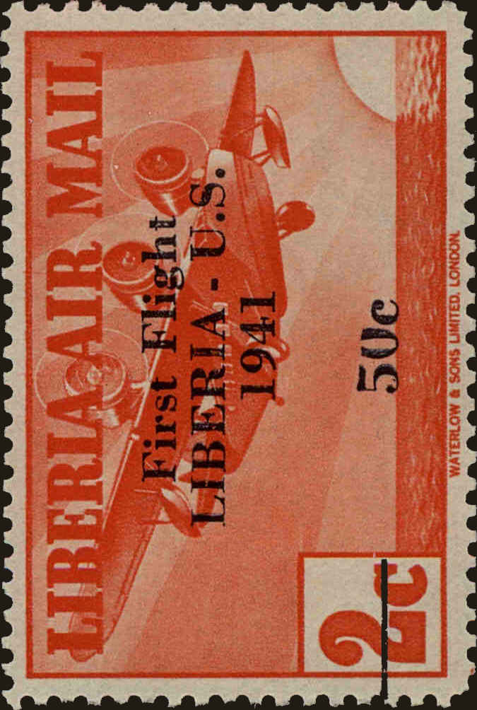 Front view of Liberia C18 collectors stamp