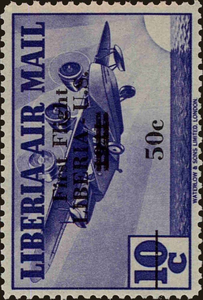 Front view of Liberia C32 collectors stamp