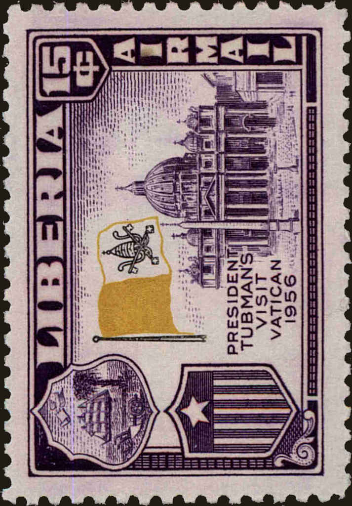 Front view of Liberia C117 collectors stamp