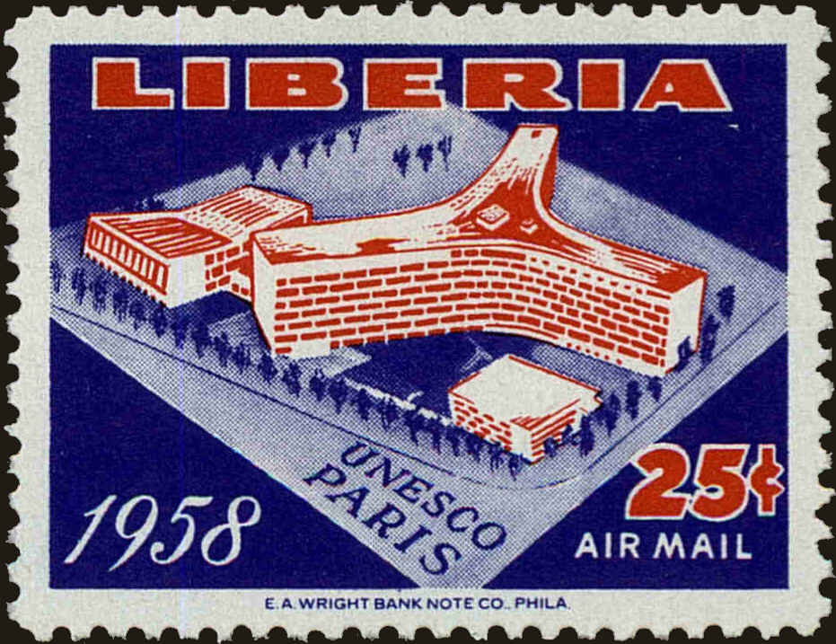 Front view of Liberia C121 collectors stamp
