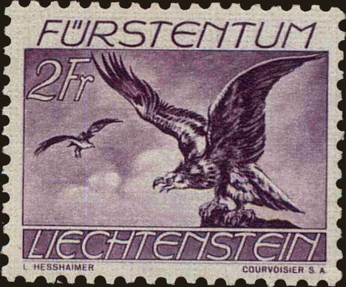 Front view of Liechtenstein C23 collectors stamp