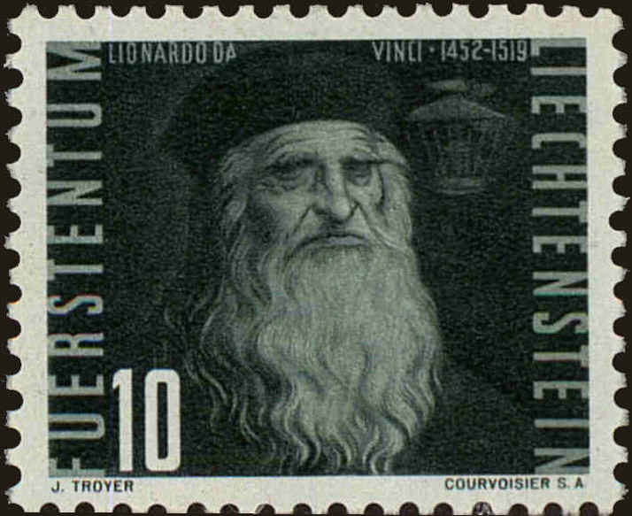 Front view of Liechtenstein C24 collectors stamp