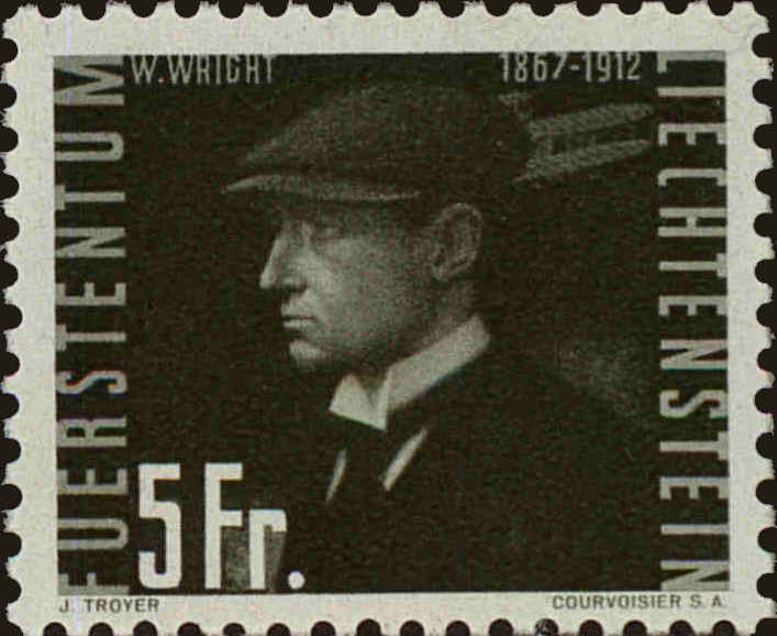 Front view of Liechtenstein C32 collectors stamp
