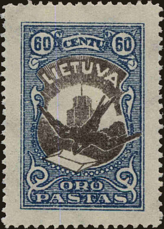 Front view of Lithuania C39 collectors stamp