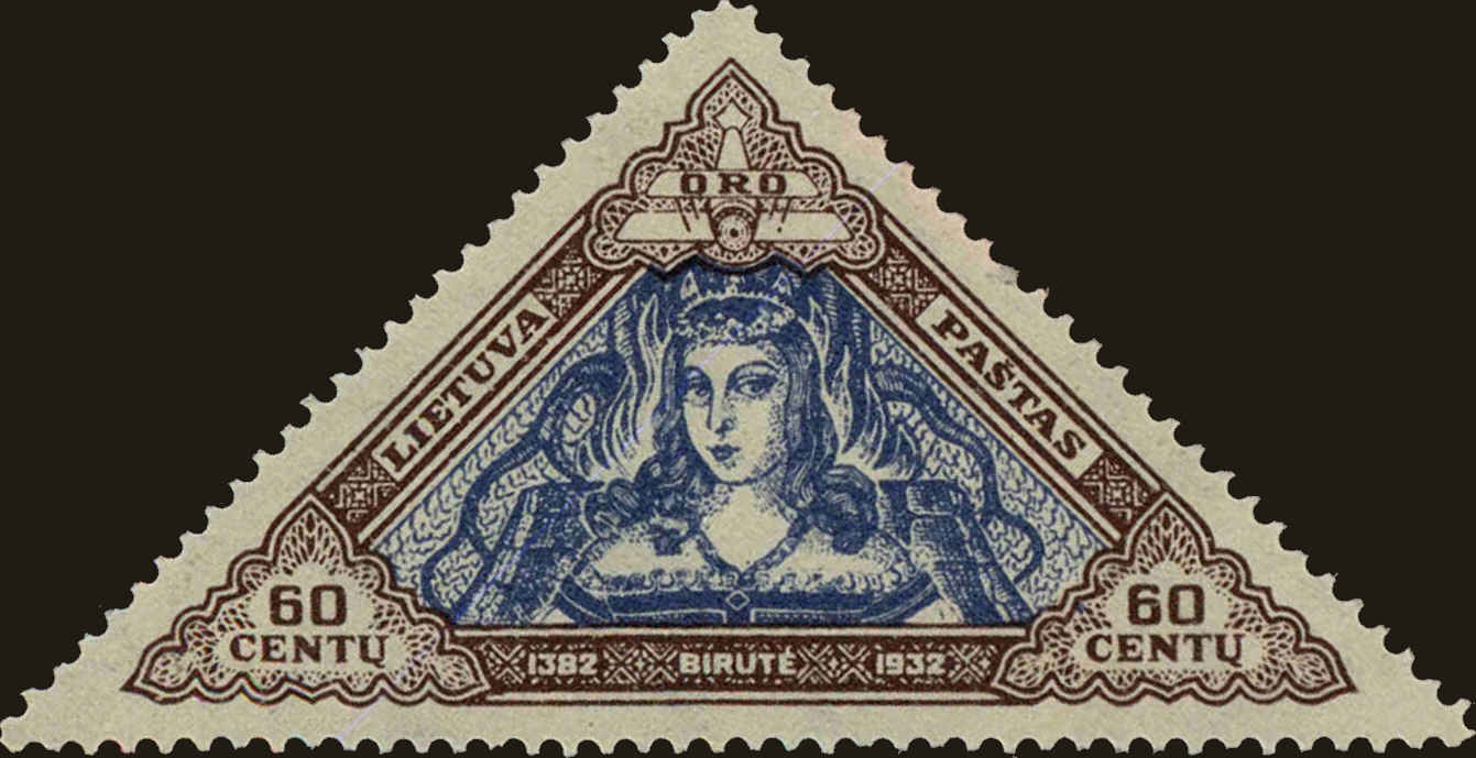 Front view of Lithuania C68 collectors stamp