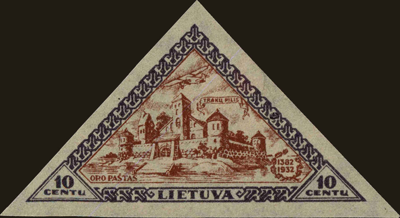 Front view of Lithuania C64a collectors stamp