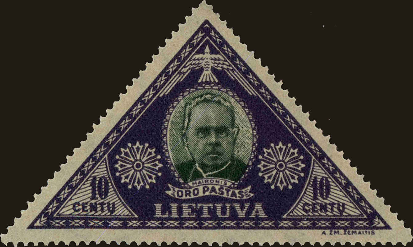 Front view of Lithuania C72 collectors stamp