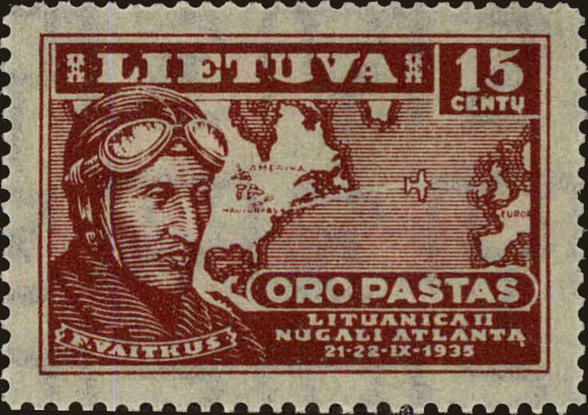 Front view of Lithuania C87 collectors stamp