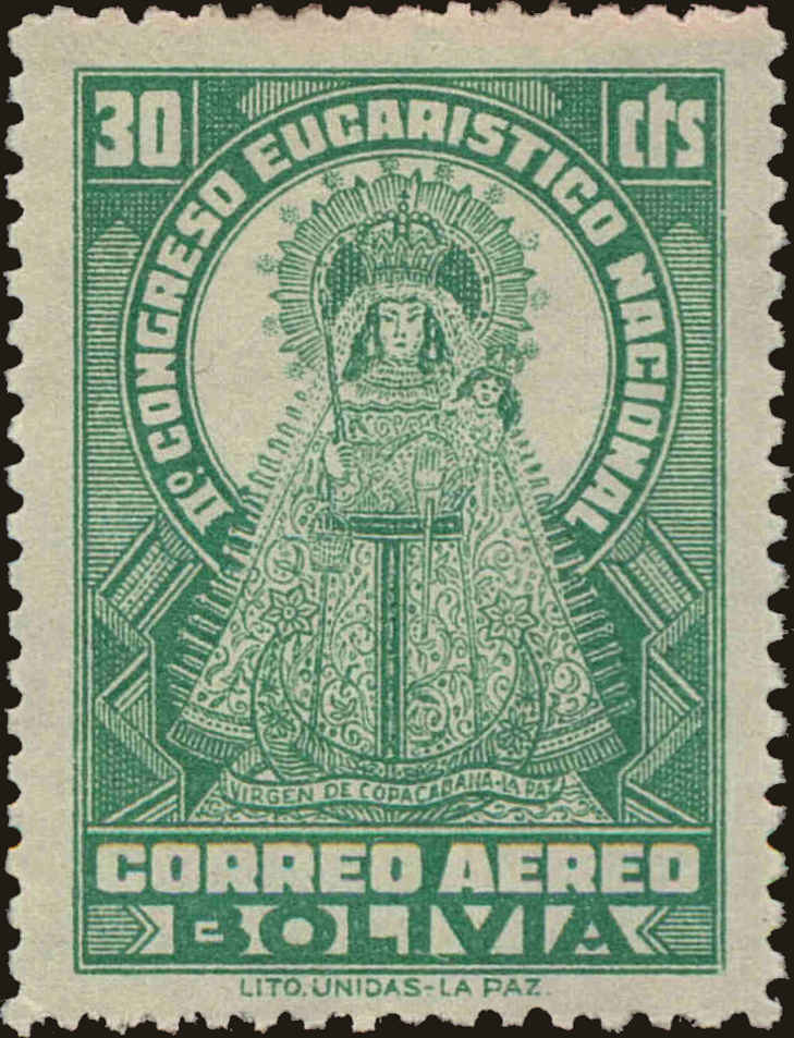 Front view of Bolivia C73 collectors stamp