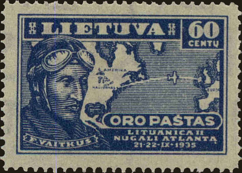Front view of Lithuania C86 collectors stamp
