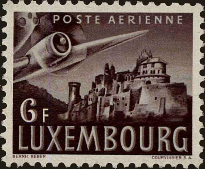 Front view of Luxembourg C12 collectors stamp