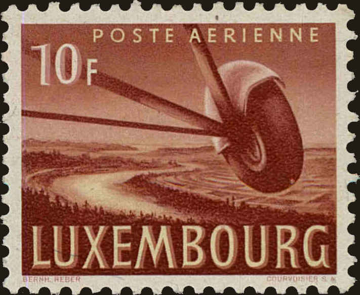 Front view of Luxembourg C13 collectors stamp