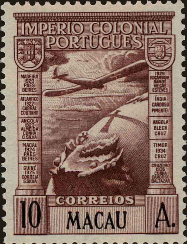 Front view of Macao C11 collectors stamp