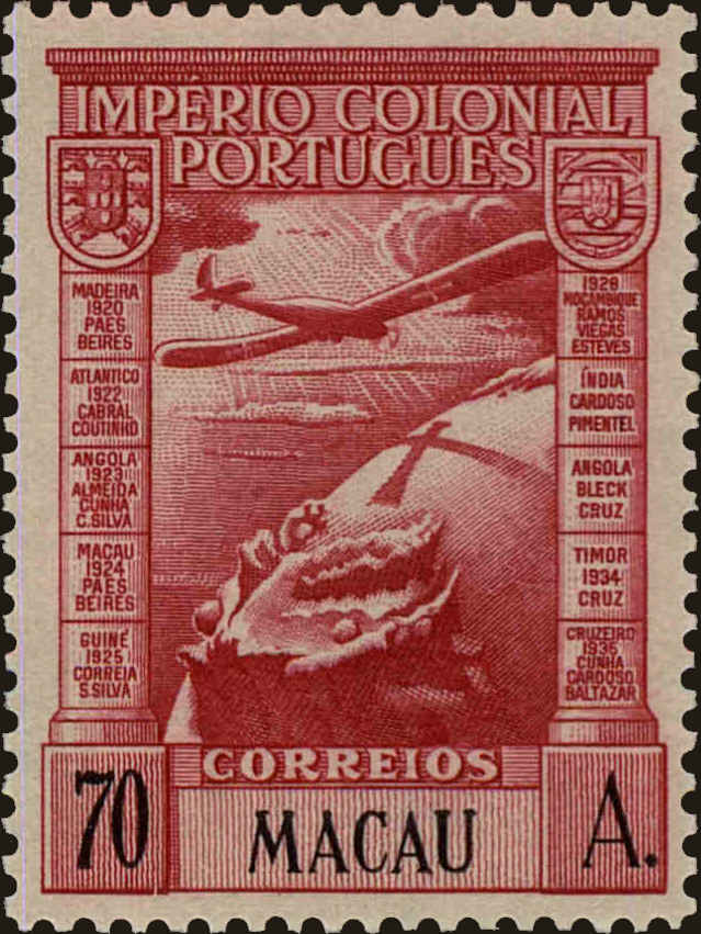 Front view of Macao C14 collectors stamp