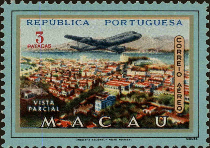 Front view of Macao C18 collectors stamp