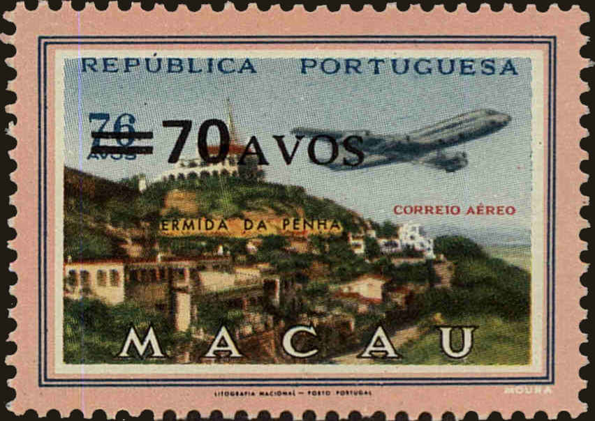 Front view of Macao C21 collectors stamp