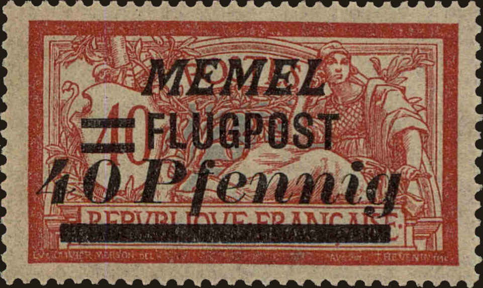 Front view of Memel C20 collectors stamp