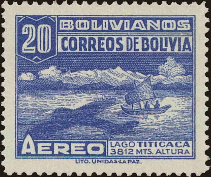 Front view of Bolivia C83 collectors stamp