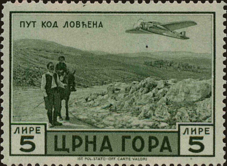 Front view of Montenegro 2NC21 collectors stamp