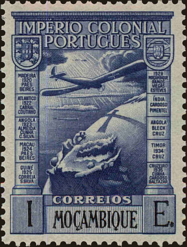 Front view of Mozambique C4 collectors stamp