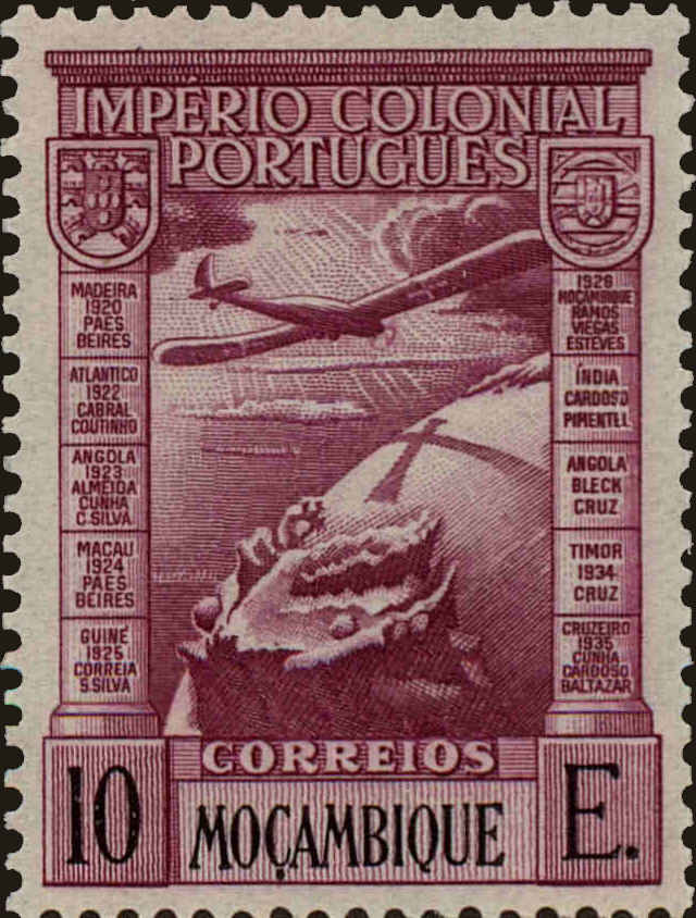 Front view of Mozambique C9 collectors stamp