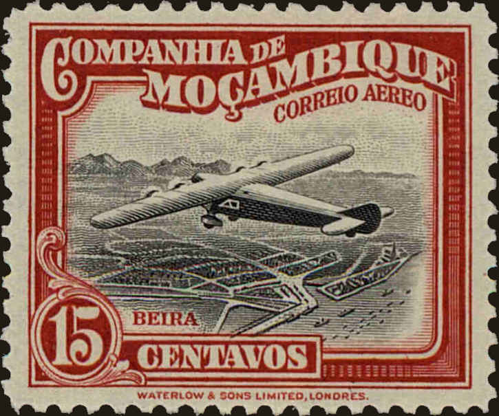 Front view of Mozambique Company C3 collectors stamp
