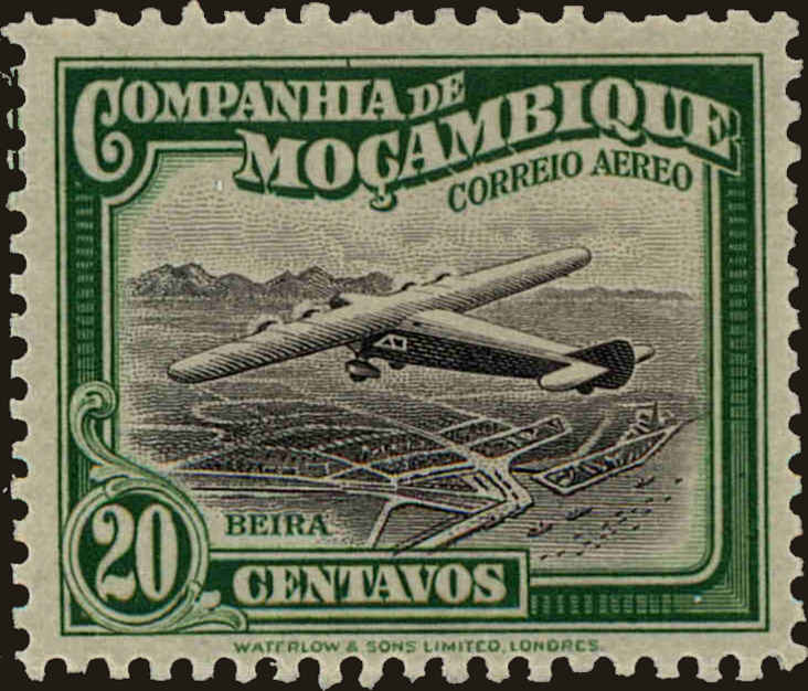 Front view of Mozambique Company C4 collectors stamp