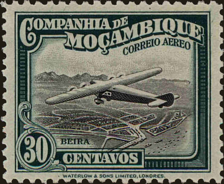 Front view of Mozambique Company C5 collectors stamp