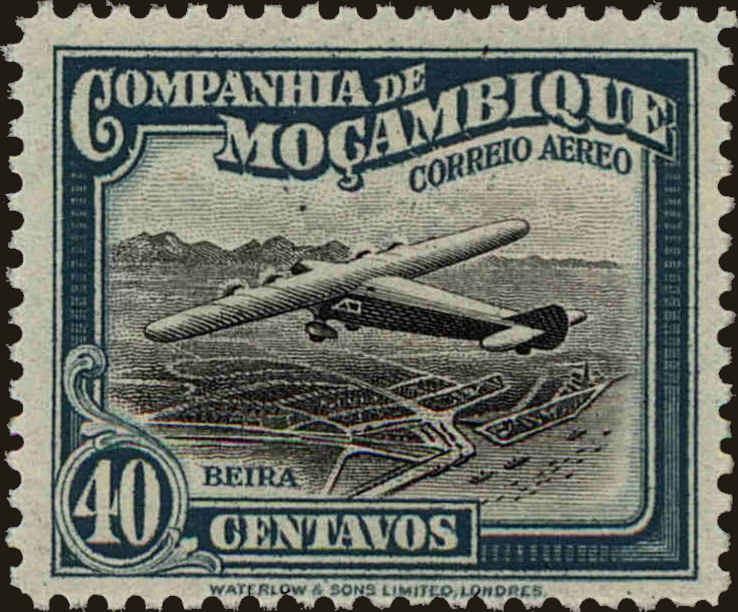 Front view of Mozambique Company C6 collectors stamp