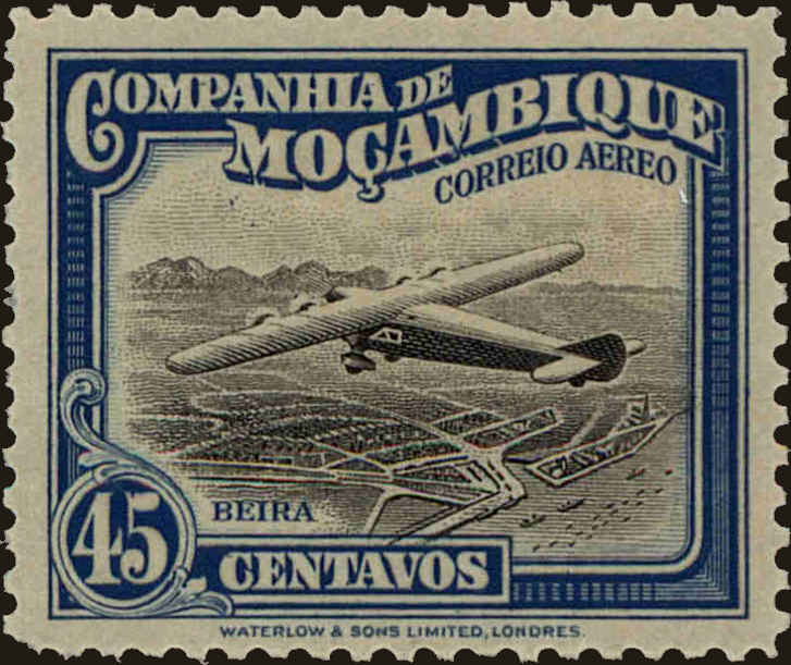 Front view of Mozambique Company C7 collectors stamp