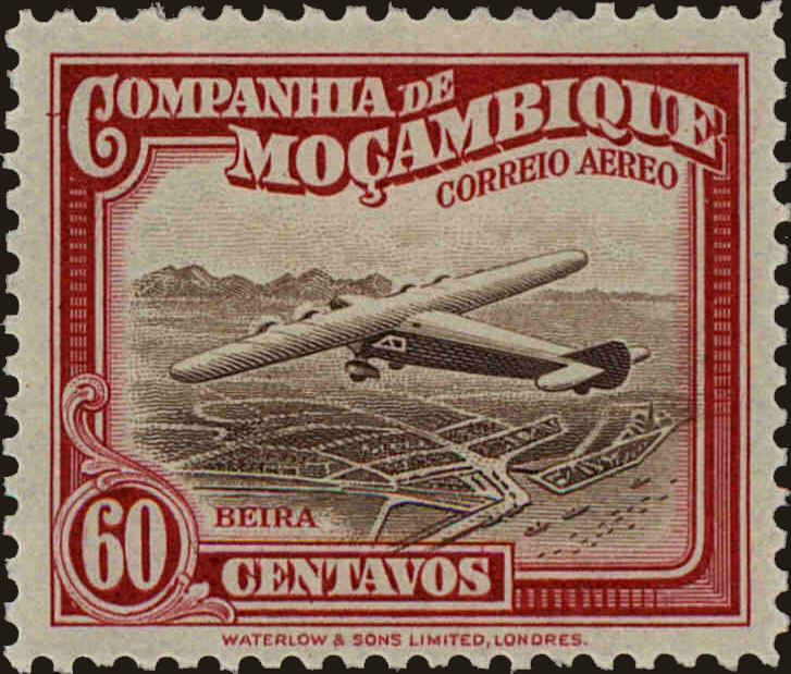 Front view of Mozambique Company C9 collectors stamp