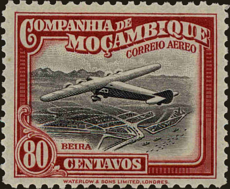 Front view of Mozambique Company C10 collectors stamp