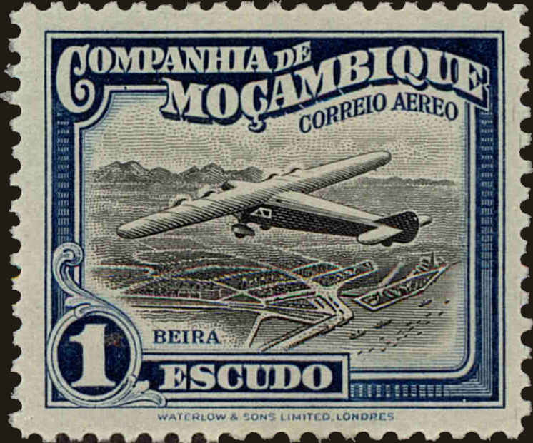 Front view of Mozambique Company C11 collectors stamp