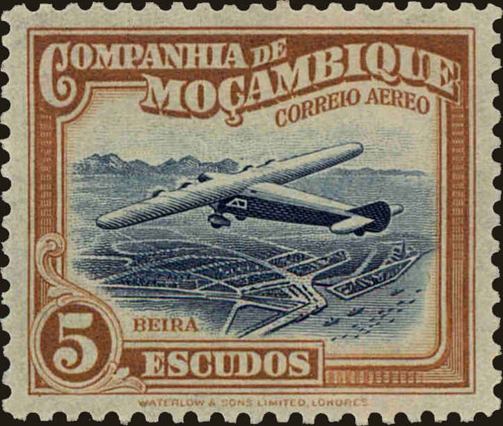 Front view of Mozambique Company C13 collectors stamp